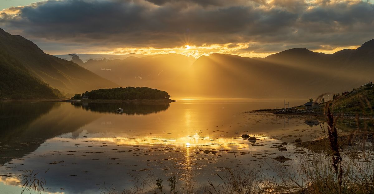 Landskap ved fjorden